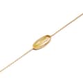 Rutilated Quartz Gemstone 925 Sterling Silver Gold Plated Geometrical Bar Bracelet 5