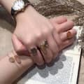 Rutilated Quartz Gemstone 925 Sterling Silver Gold Plated Geometrical Bar Bracelet 6
