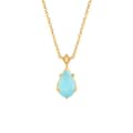 Amazonite Gemstone 925 Sterling Silver Gold Plated Geometrical Drop Necklace 1