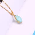 Amazonite Gemstone 925 Sterling Silver Gold Plated Geometrical Drop Necklace 3