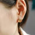 Vintage 925 Sterling Silver Gold Plated Stud Cute Cat Earrings 3