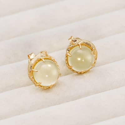 Vintage 925 Sterling Silver Gold Plated Stud Cute Cat Earrings detail 6