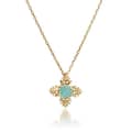 Apatite Gemstone 925 Sterling Silver Gold Plated Cross Flower Crystal Necklace 1