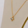 Apatite Gemstone 925 Sterling Silver Gold Plated Cross Flower Crystal Necklace 2