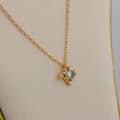 Apatite Gemstone 925 Sterling Silver Gold Plated Cross Flower Crystal Necklace 4