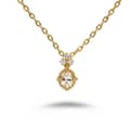 Morganite Gemstone 925 Sterling Silver Gold Plated Geometrical CZ Zircon Vintage Necklace 1