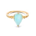 Amazonite Gemstone 925 Sterling Silver Gold Plated Geometrical Drop Ring 6