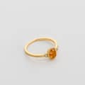 Gemstone 925 Sterling Silver Gold Plated Vintage Oval Amber Twig Ring 3