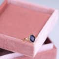 Blue Aventurine Gemstone 925 Sterling Silver Gold Plated Geometrical Star Starry Sky Ring 4
