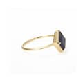 Blue Aventurine Gemstone 925 Sterling Silver Gold Plated Geometrical Star Starry Sky Ring 5