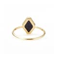 Blue Aventurine Gemstone 925 Sterling Silver Gold Plated Geometrical Star Starry Sky Ring 6