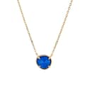Lapis Lazuli Gemstone 925 Sterling Silver Gold Plated Charm Crystal Necklace 1