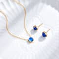 Lapis Lazuli Gemstone 925 Sterling Silver Gold Plated Charm Crystal Necklace 2