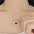 Lapis Lazuli Gemstone 925 Sterling Silver Gold Plated Charm Crystal Necklace 5