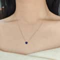 Lapis Lazuli Gemstone 925 Sterling Silver Gold Plated Charm Crystal Necklace 6