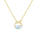 Quartz Gemstone 925 Sterling Silver Gold Plated Sky Clouds Star Necklace 1