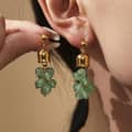 Trendy Stainless Steel Gold Plated Bell Orchid Bead Earrings Pearl Natural Stone Tassel Dangle 6