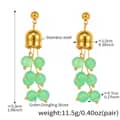 Natural Green Dongling Stone Tassel Earrings