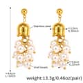 White Bead Shaped Oval Earrings