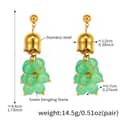 Natural Green Dongling Stone Oval Earrings