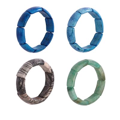 Unique Design Elegant Multi Color Natural Stone Luxury Elastic Bracelet detail 6