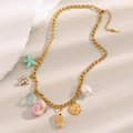 18K Gold Plated Conch Luxury Stainless Steel Handmade Starfish Pendant Necklace 2