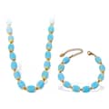 Bohemian Stainless Steel 18K Gold Plated Jewelry Set Handmade Colourful Ceramic Bead Necklace Bracelet 3