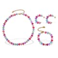 Summer Bohemian Beach Stainless Steel Jewelry Set Colorful Natural Stone Beaded Necklace Bracelet Earrings 4