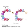 Summer Bohemian Beach Stainless Steel Jewelry Set Colorful Natural Stone Beaded Necklace Bracelet Earrings 6