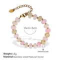 Pink Yellow Natural Stone Bracelet