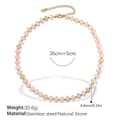 Pink Yellow Natural Stone Necklace