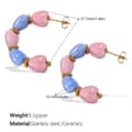 Pink And Blue Ceramic Earrings
