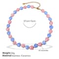 Pink And Blue Ceramic Necklace