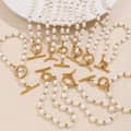 18K Gold Plated Stainless Steel Freshwater Pearl OT Buckle Beaded Necklace Bracelet Set 1