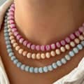 Bohemian Natural Stone Beaded Necklace 18K Waterproof Stainless Steel Necklace 1