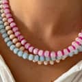 Bohemian Natural Stone Beaded Necklace 18K Waterproof Stainless Steel Necklace 2