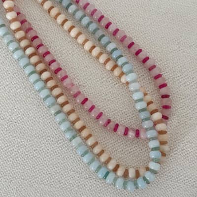 Bohemian Natural Stone Beaded Necklace 18K Waterproof Stainless Steel Necklace detail 3