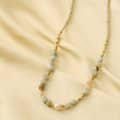Natural Stone Handmade Beaded Necklace With Freshwater Pearl Stainless Steel 2