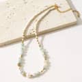 Natural Stone Handmade Beaded Necklace With Freshwater Pearl Stainless Steel 4