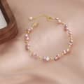 18K Gold Plated Elegant Adjustable Natural Freshwater Pearl Beaded Bracelet 1