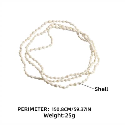 Trendy Long String Shell Chain Necklace detail 3