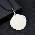 White Mother-of-Pearl Fan Cowry Shell Pendant Necklace Summer 4