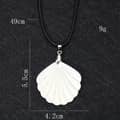 White Mother-of-Pearl Fan Cowry Shell Pendant Necklace Summer 5
