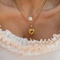 Vintage Gold Color Stainless Steel Shell Flower Pendant Necklace Heart Clavicle Chain Romantic Gift 3