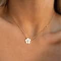 Vintage Gold Color Stainless Steel Shell Flower Pendant Necklace Heart Clavicle Chain Romantic Gift 4