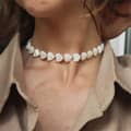 Vintage Minimalist Black Gallstone Heart-Shaped Shell Necklace 2