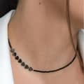 Vintage Minimalist Black Gallstone Heart-Shaped Shell Necklace 4