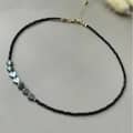 Vintage Minimalist Black Gallstone Heart-Shaped Shell Necklace 5