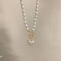 Elegant Luxury Imitation Pearl Necklace Heart Pendant Korean Jewelry Gift 6
