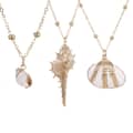 Natural Shell Pendant Necklace Long Gold Link Chain Seashell Cowrie Choker Ocean Beach Jewelry 1